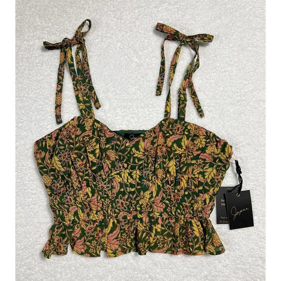 Japna Tops - Japna Floral Crop Top Woman’s M Multi Romantic Festival Lined